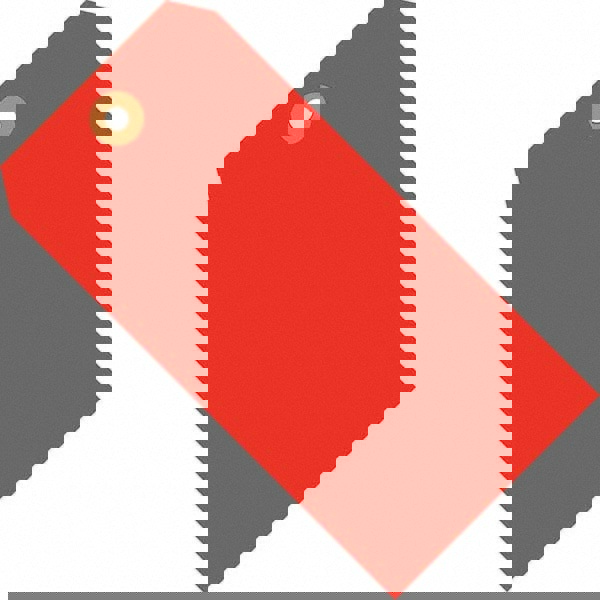 Blank Tag: 2-3/4'' High, Fluorescent Red, Synthetic Paper